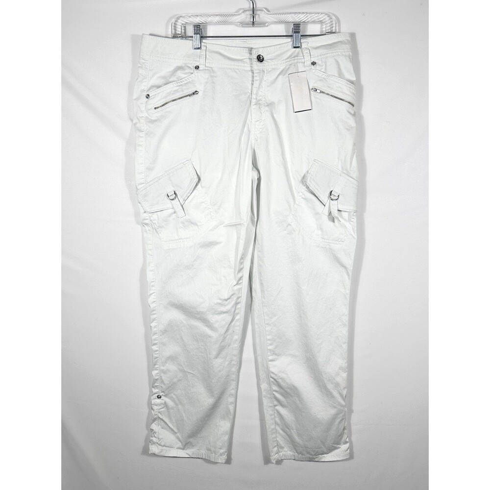 NWT Cache Wide Leg Women’s Size 12 Zip Pockets White Pants *Read Description*